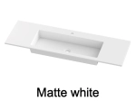 Plan vasque lavabo, sur mesure, Largeur 101 à 200 cm x Profondeur 40 à 80 cm, résine composite de haute qualité, Finition lisse blanc BRILLANT laqué ou mate, Livraison Offerte.